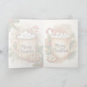 Cozy cocoa merry Christmas cookie holly festive Karte (Innenseite)