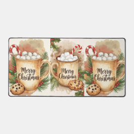 Cozy cocoa merry christmas holly cookie festive schreibtischunterlage