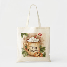 Cozy cocoa merry Christmas holly cookie festive  Tragetasche