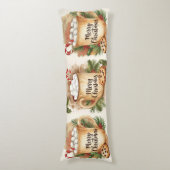 Cozy cocoa merry Christmas holly cookie warm Seitenschläferkissen (Vorderseite Vertikal)