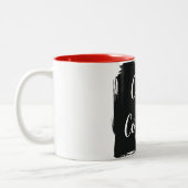 Cozy Coffee Aesthetic Script Two-Tone Ceramic Mug Zweifarbige Tasse (Links)