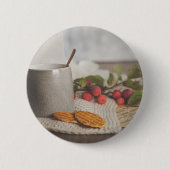 Cozy Coffee and Biscuits Morning Aesthetic Button (Vorderseite)