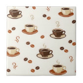 Cozy Coffee Cups Seamless Pattern Fliese (Vorderseite)