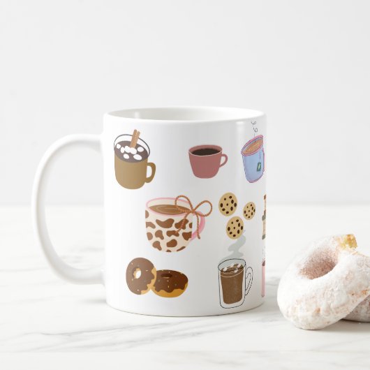 Cozy & Coffee Treats Illustrated Collection Kaffeetasse (Mit Donut)