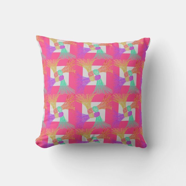 Cozy Colorful Throw Pillow Kissen (Vorderseite)