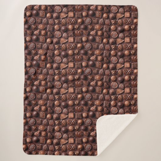 Cozy Contemporary Sweet Trendy Chocolate Pattern Sherpadecke (Vorderseite)