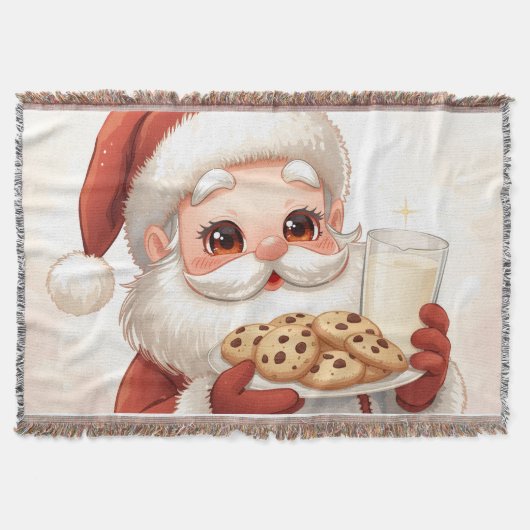 “Cozy Cookies with Santa" Christmas Throw Blanket” Decke (Vorderseite)