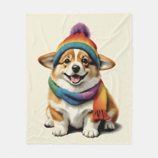 Cozy Corgi Fleecedecke (Vorderseite)