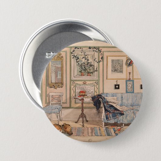 Cozy Corner (von Carl Larsson) Button (Vorne & Hinten)