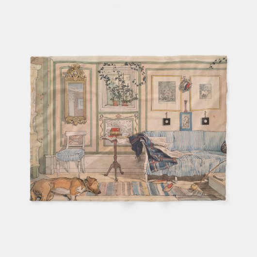 Cozy Corner (von Carl Larsson) Fleecedecke (Vorderseite (Horizontal))