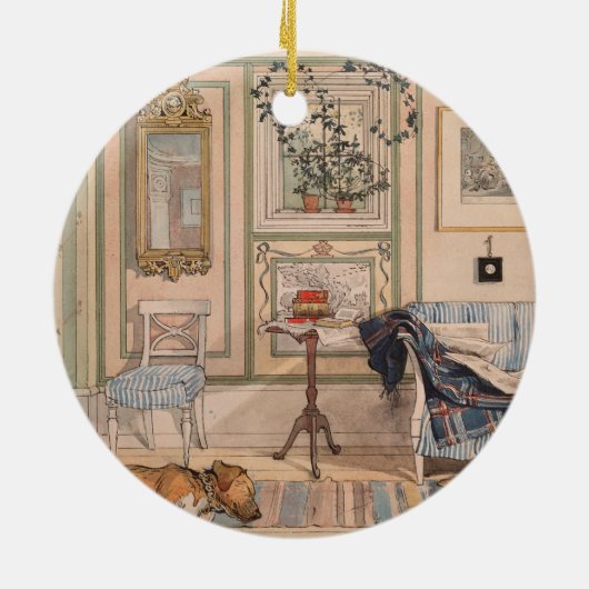 Cozy Corner (von Carl Larsson) Keramik Ornament (Hinten)