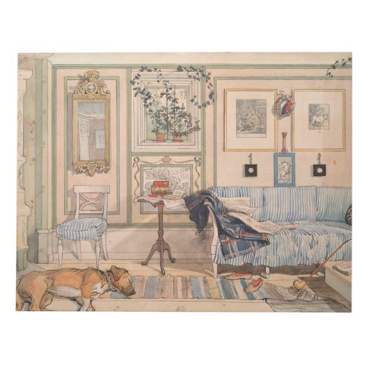 Cozy Corner (von Carl Larsson) Notizblock (Vorderseite)