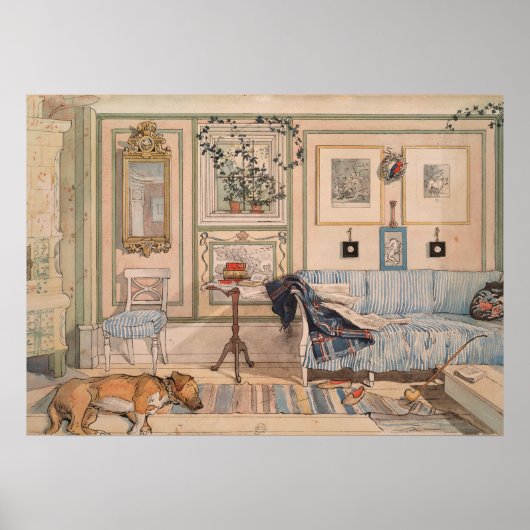 Cozy Corner (von Carl Larsson) Poster (Vorne)