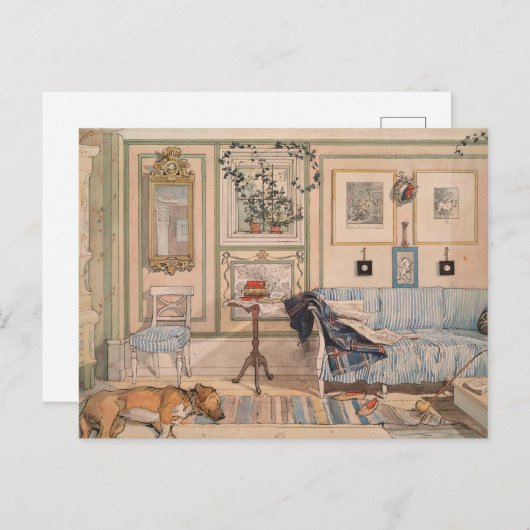Cozy Corner (von Carl Larsson) Postkarte (Vorne/Hinten)