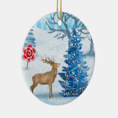 Cozy Cottage In Winter Wonderland Keramik Ornament (Rechts)