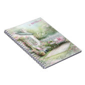 Cozy Cottage Pink Florals Pink Patio | Notizblock (Rechte Seite)