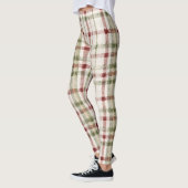 Cozy Cream Green Red Stripes Leggings (Links)