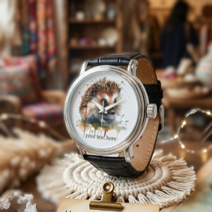  Cozy Critter: Wasserfarben-Igel, individuell  Armbanduhr