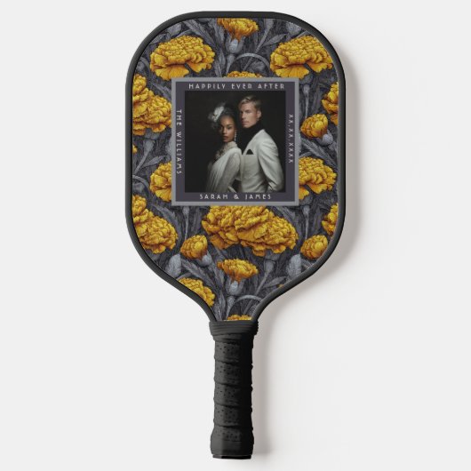 Cozy Custom Carnation Accent Mountain Wedding Pickleball Schläger (Rückseite)