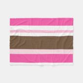 Cozy Custom Fleece Blanket Brown & Pink Stripe (Vorderseite (Horizontal))