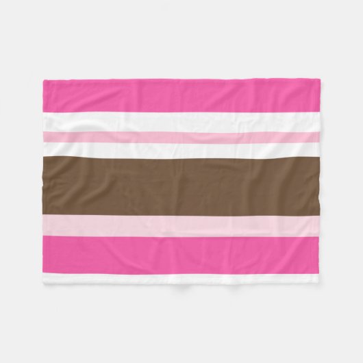 Cozy Custom Fleece Blanket Brown & Pink Stripe (Vorderseite (Horizontal))