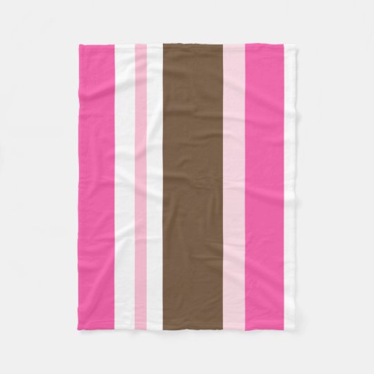 Cozy Custom Fleece Blanket Brown & Pink Stripe (Vorderseite)