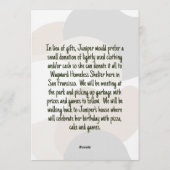 Cozy Cute Community Service Tween Birthday Einladung (Rückseite)