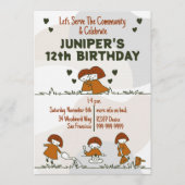 Cozy Cute Community Service Tween Birthday Einladung (Vorderseite)