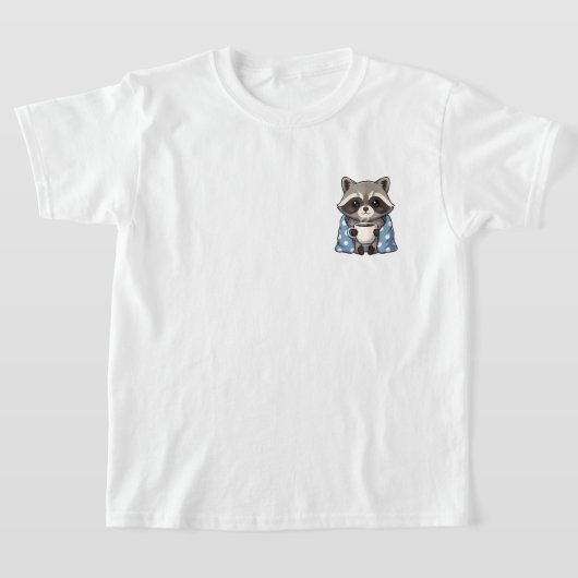 Cozy Cute Raccoon Wrapped in Polka Dot Blanket T-Shirt (Ablage )