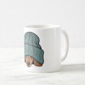 Cozy Dachshund in a Scarf and Beanie Kaffeetasse (VorderseiteRechts)