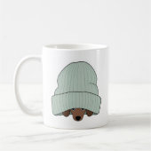 Cozy Dachshund in a Scarf and Beanie Kaffeetasse (Links)