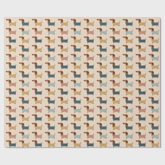 Cozy Dachshund Sweater Pattern Geschenkpapier (Flach)