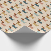 Cozy Dachshund Sweater Pattern Geschenkpapier (Ecke)