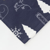 Cozy Dark Fleece Blanket with Silver Reindeer (Ecke)