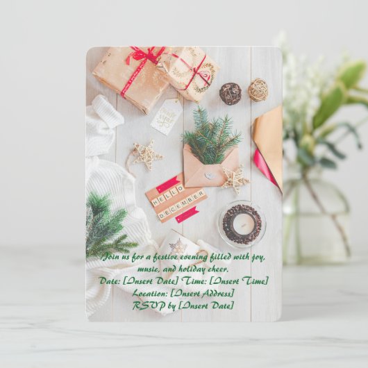 Cozy December Einladung (Stehend Vorderseite)