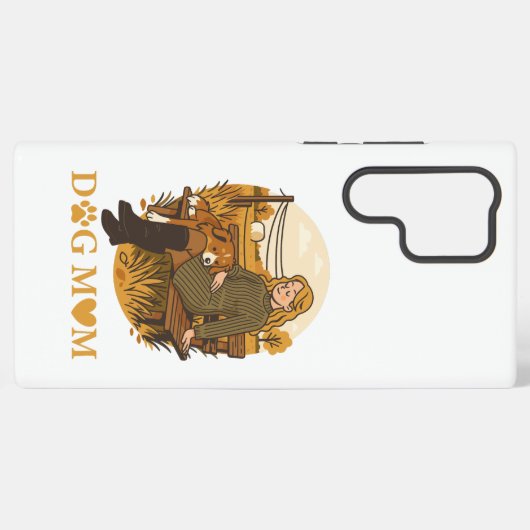 Cozy Dog Mom Bonding Moment With Her Companion Samsung Galaxy Hülle (Rückseite (Horizontal))