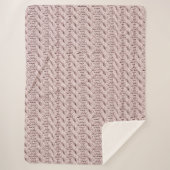 Cozy Dusty Rose Faux Cable Knit Pattern Sherpadecke (Vorderseite)