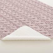 Cozy Dusty Rose Faux Cable Knit Pattern Sherpadecke (3/4)