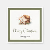 Cozy Earthy Christmas Cookies Personalized Napkins Serviette (Vorderseite)