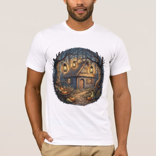 Cozy Enchanted Autumn Forest Cottage T-Shirt (Vorderseite)