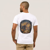 Cozy Enchanted Autumn Forest Cottage T-Shirt (Schwarz voll)