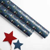 Cozy Eskimo Kiss Blue Christmas Geschenkpapier