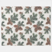 Cozy Evergreen and Pinecones  Fleecedecke (Vorderseite (Horizontal))
