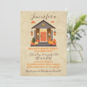 Cozy Fall Autumn Leaves Housewarming Party Einladung (Stehend Vorderseite)