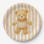 Cozy Fall Baby Shower | Neutral Cream & orange Pappteller (Vorderseite)