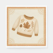 Cozy Fall Baby Shower | Neutral Cream & orange Serviette (Vorderseite)