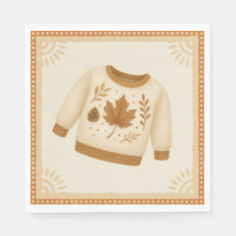 Cozy Fall Baby Shower | Neutral Cream & orange Serviette