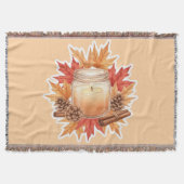 Cozy Fall Candle with Maple Leaves | Autumn Design Decke (Vorderseite)