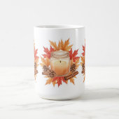 Cozy Fall Candle with Maple Leaves | Autumn Design Kaffeetasse (Mittel)