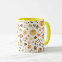 Cozy Fall Harvest Watercolor Mug | Autumn Pumpkin